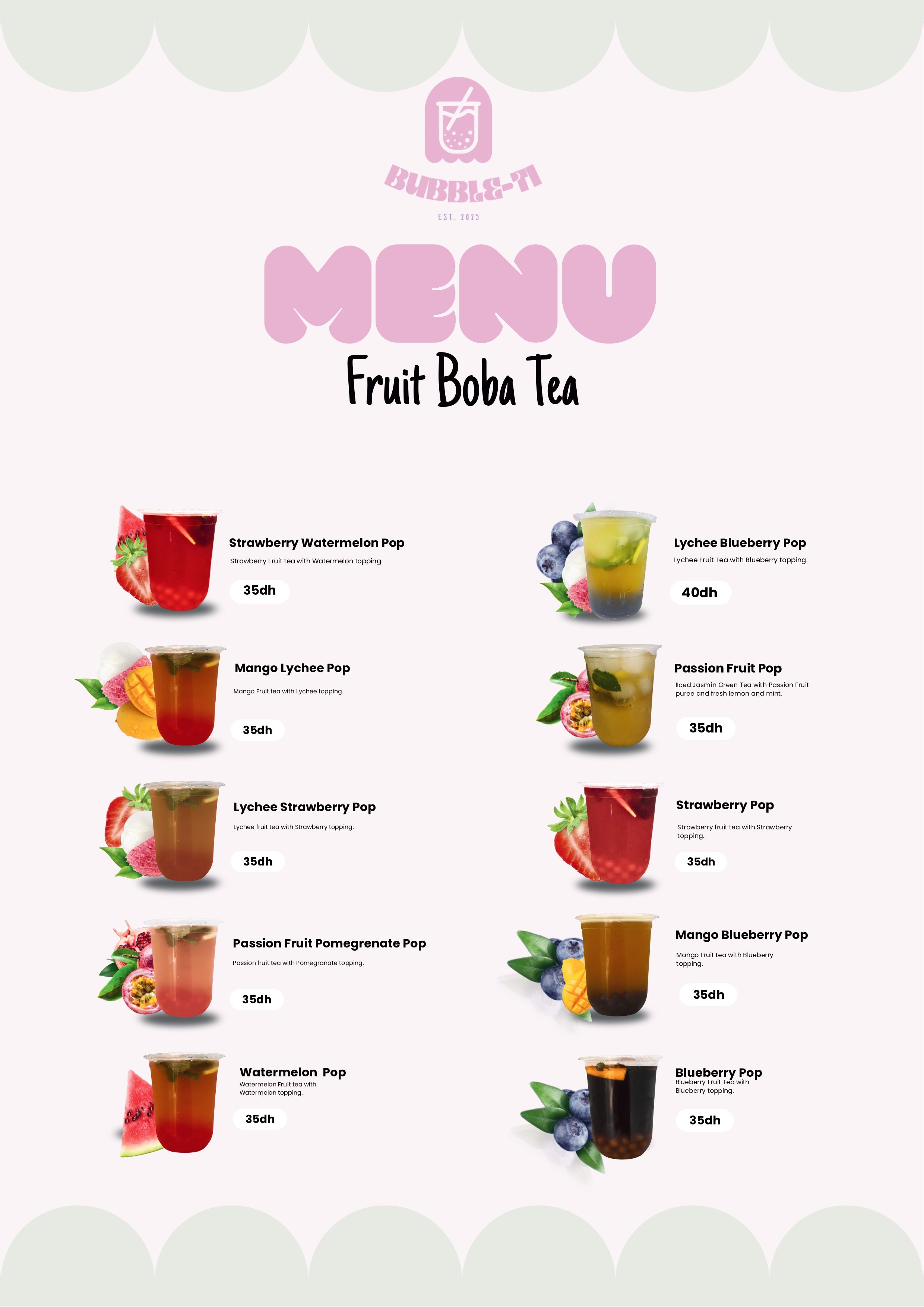 Milk Tea Menu